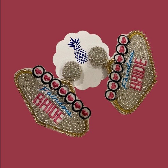 NEW Beaded fabulous bride Vegas style earrings - Picture 5 of 6